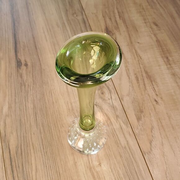 Art Glass with Bolicante Green Bud Vase - Picture 2 of 6